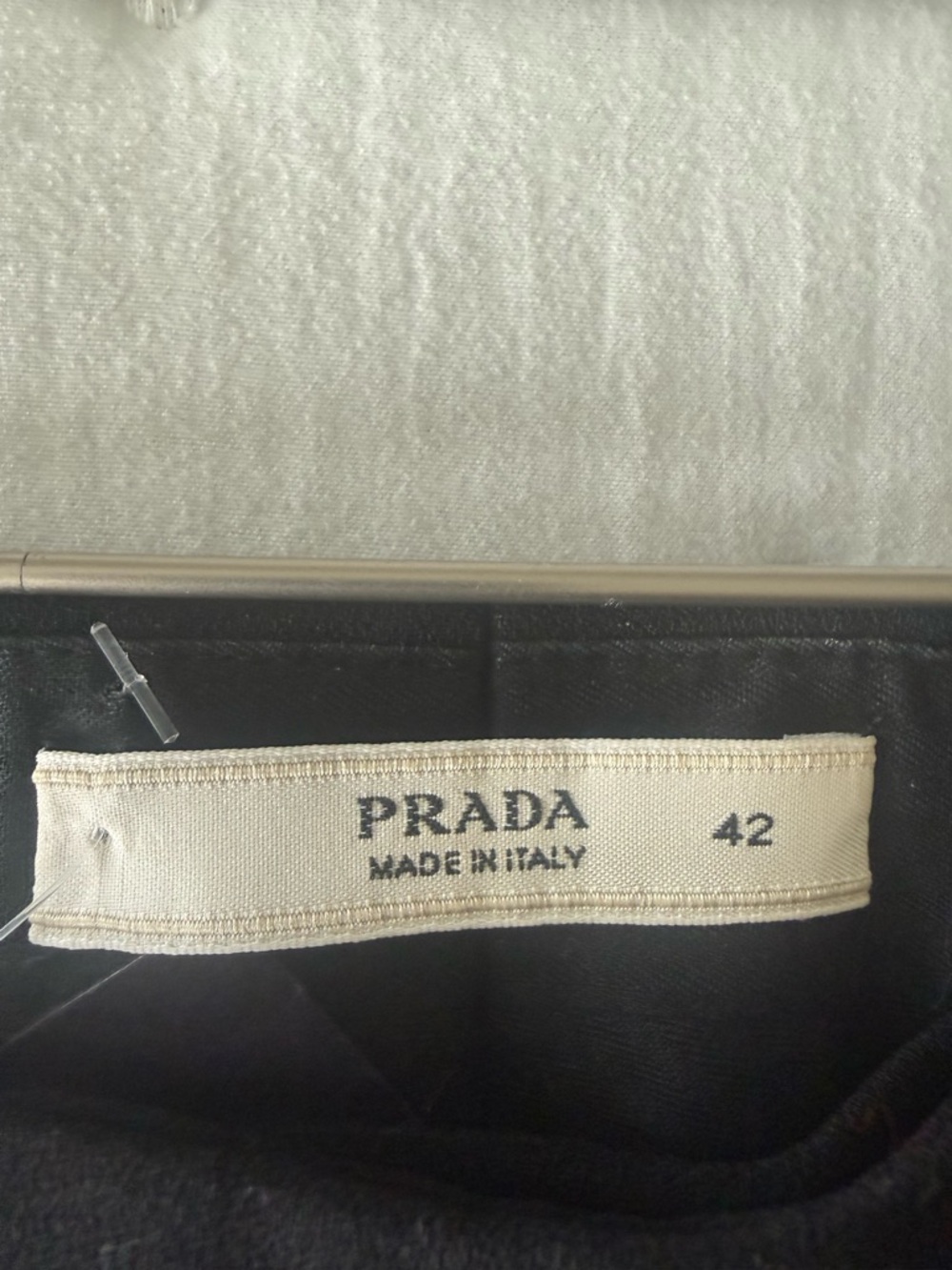 Prada Black Garment with Cream Label